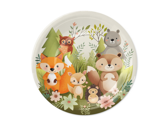 Papperstallrik, Forest Friends, 6-pack