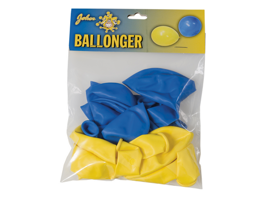 Ballonger, Blå/Gul, 10-pack