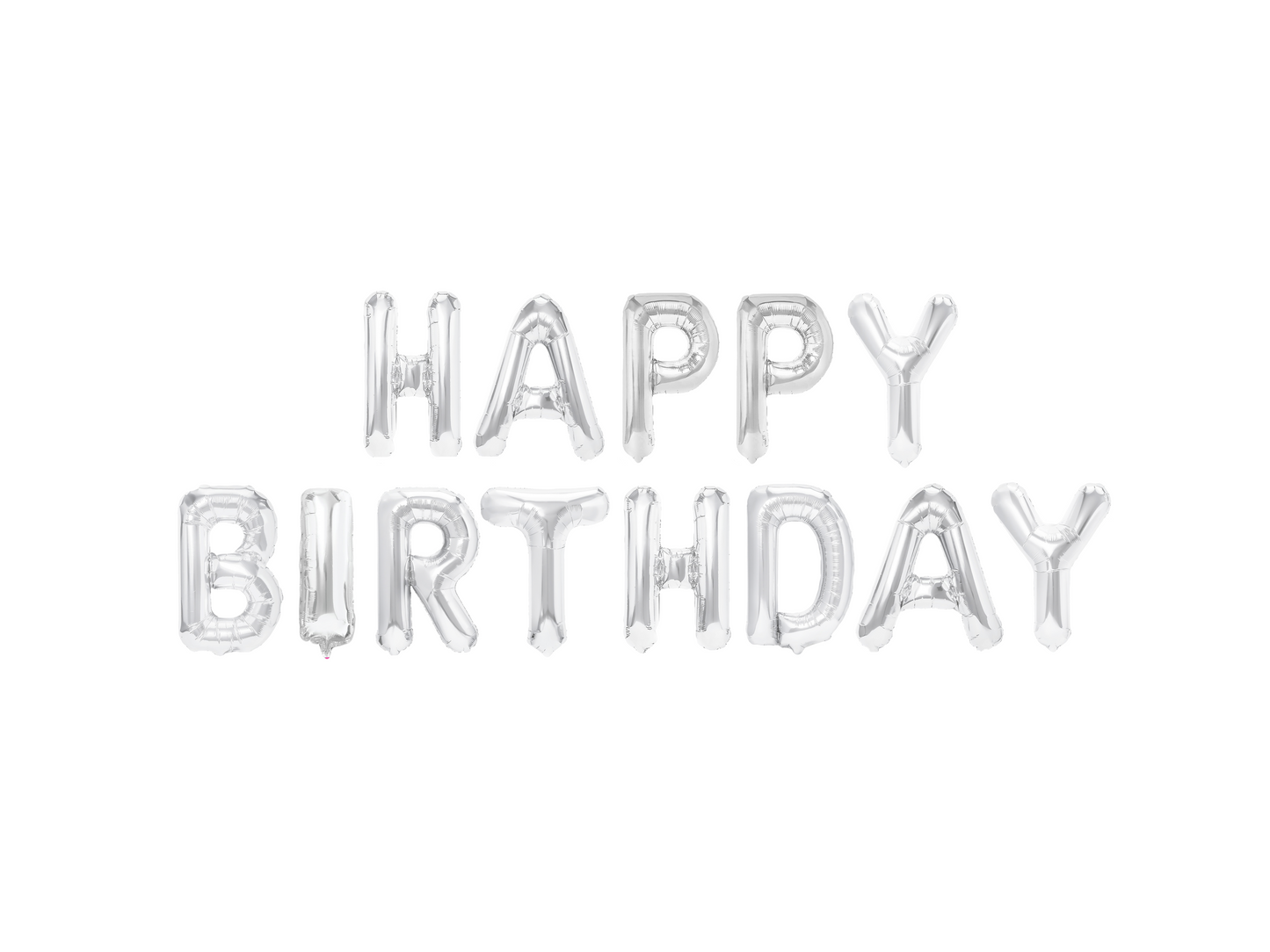 Folieballong, Happy Birthday, Silver