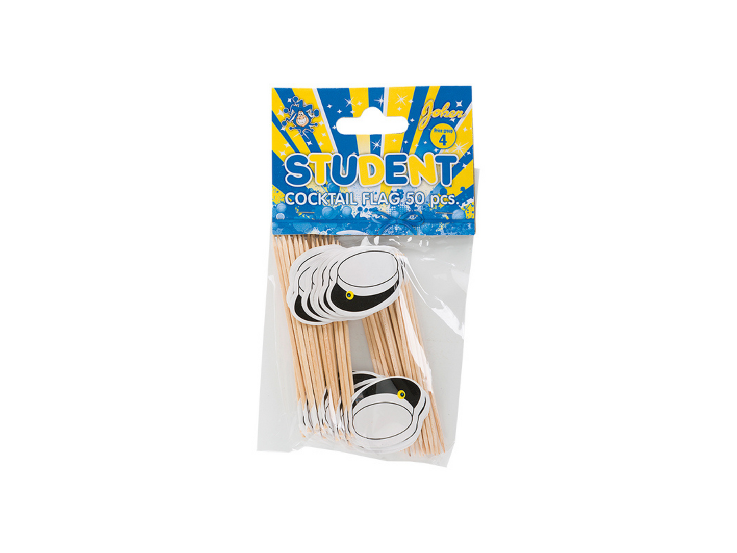 Cocktailflaggor, Studentmössa, 50-pack