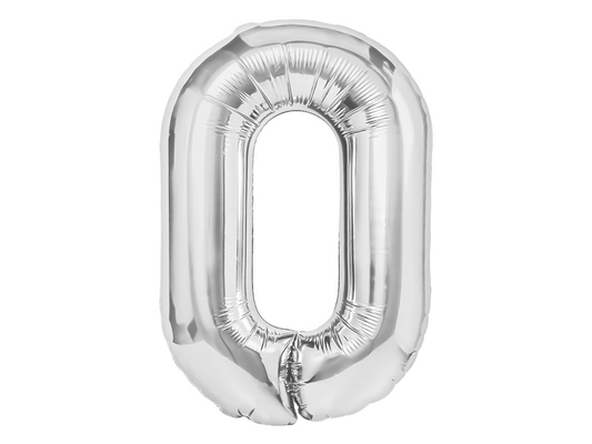 Sifferballong, 0, Silver, 70cm