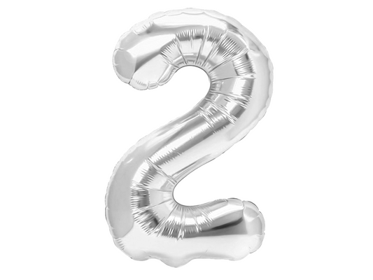 Sifferballong, 2, Silver, 70cm