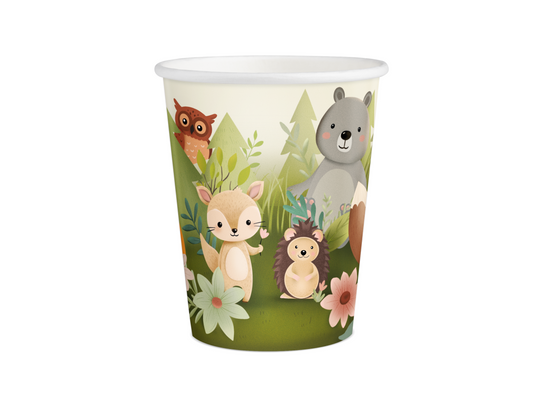 Pappersmugg, Forest Friends, 6-pack