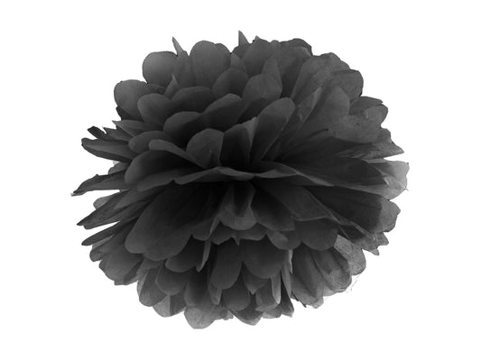 Pompom, Svart, 25cm