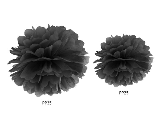 Pompom, Svart, 25cm