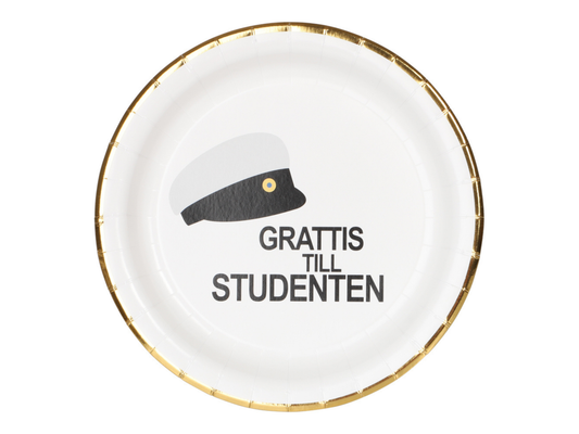 Papperstallrik, Grattis till studenten, 8-pack
