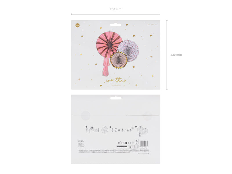 Dekorationsrosetter, 3-pack