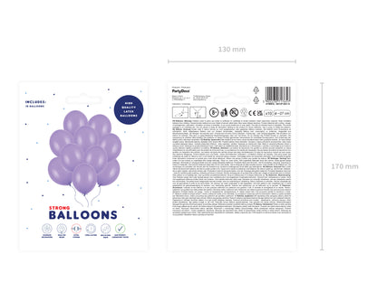 Ballonger, Pastell Lavender, 10-pack