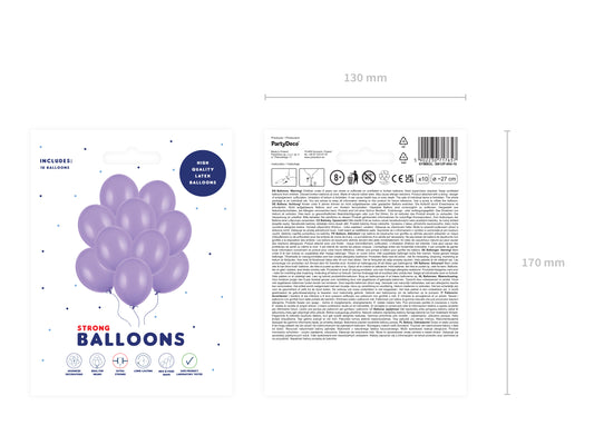 Ballonger, Pastell Lavender, 10-pack