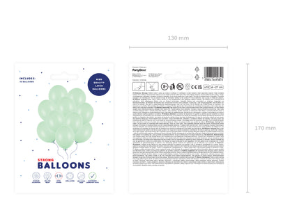Ballonger, Pastell Pistage, 10-pack