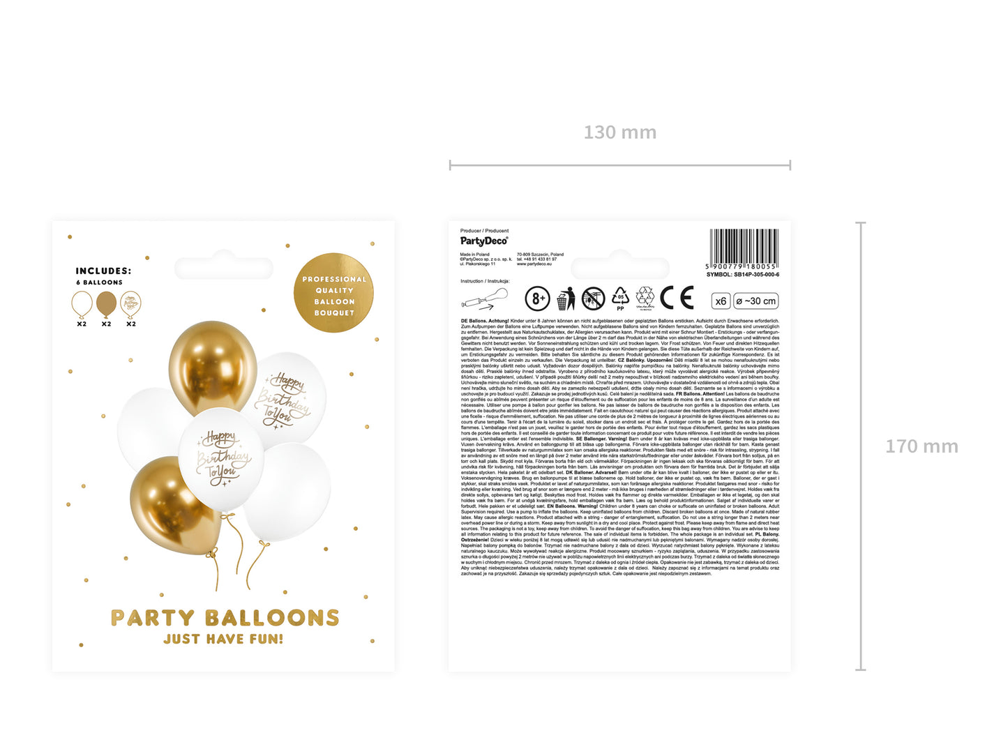 Ballonger, Happy Birthday, 6-pack