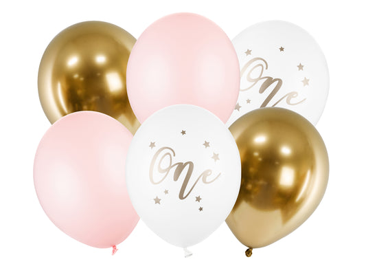 Ballonger, One, Rosa/Guld