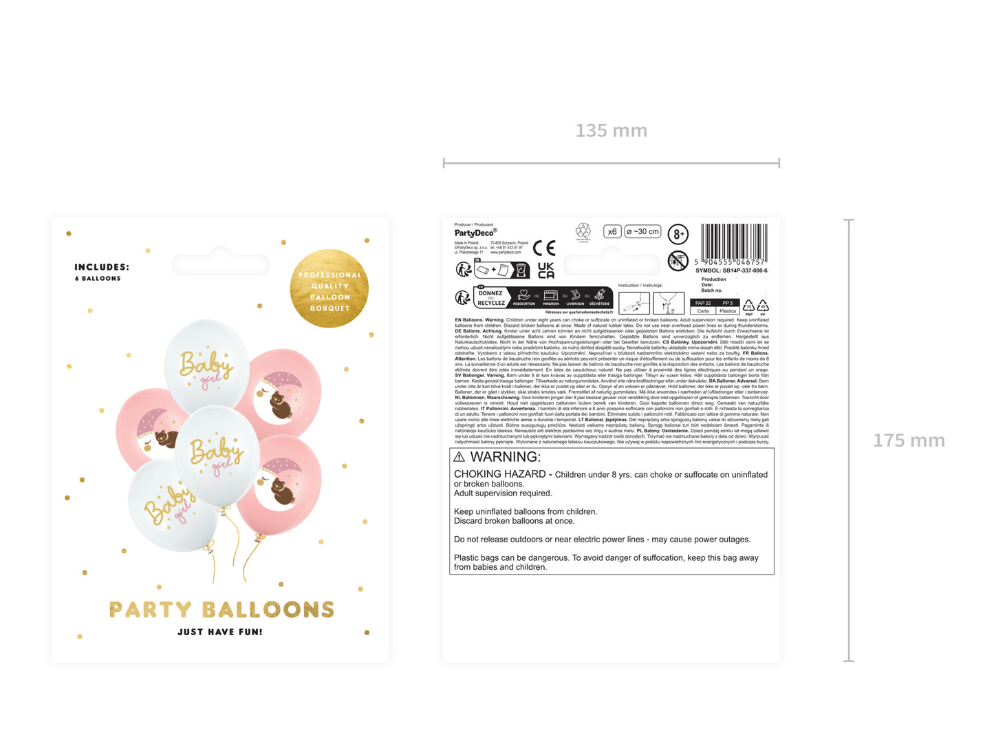 Ballonger, Baby Girl, 6-pack