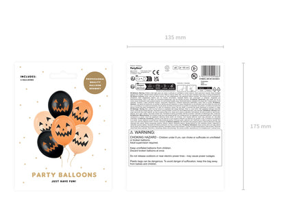 Ballonger, Halloween Pumpor, 6-pack