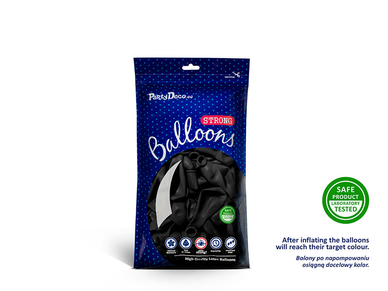 Ballonger, Pastell Svart, 12cm, 100-pack