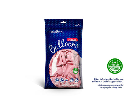 Ballonger, Pastell Ljusrosa, 12cm, 100-pack