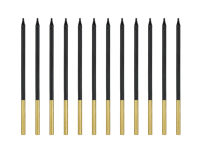 Tårtljus, Svart, 12-pack