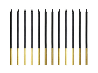 Tårtljus, Svart, 12-pack