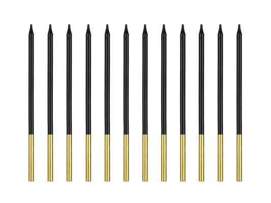 Tårtljus, Svart, 12-pack