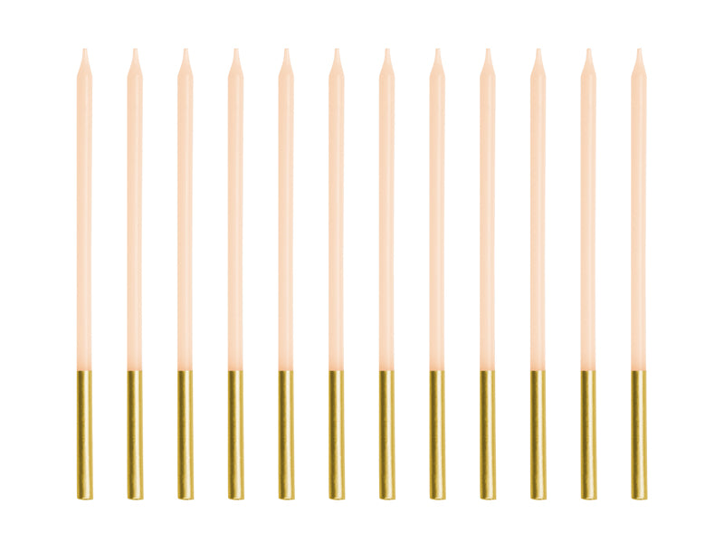 Tårtljus, Beige, 12-pack