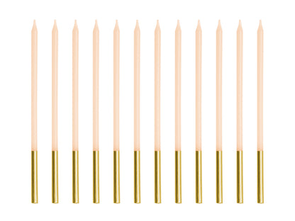 Tårtljus, Beige, 12-pack