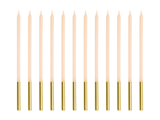 Tårtljus, Beige, 12-pack