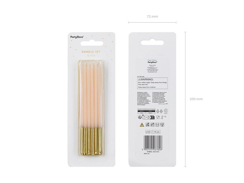 Tårtljus, Beige, 12-pack