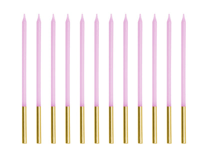 Tårtljus, Lila, 12-pack