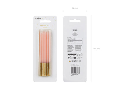 Tårtljus, Ljusrosa, 12-pack