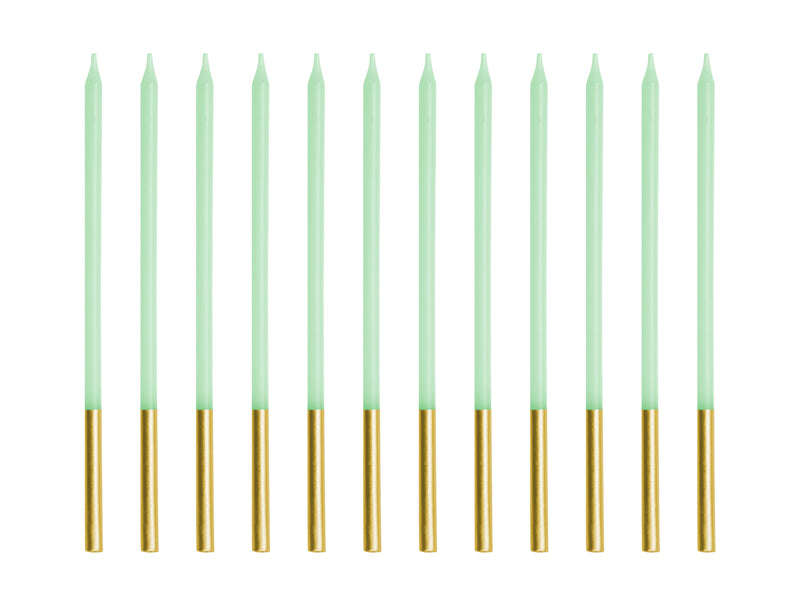 Tårtljus, Ljusgrön, 12-pack