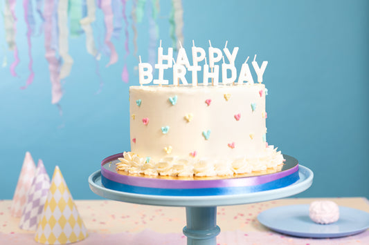 Tårtljus, Happy Birthday, Vit