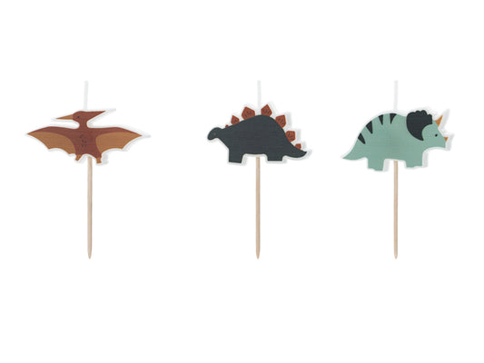 Tårtljus, Dinosaurier, 3-pack