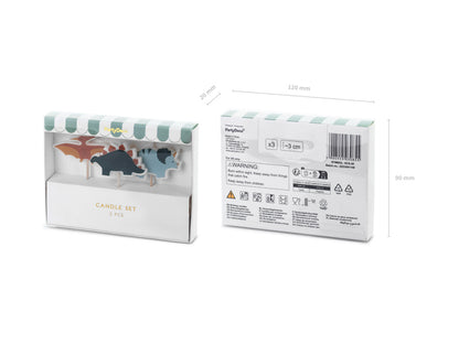 Tårtljus, Dinosaurier, 3-pack