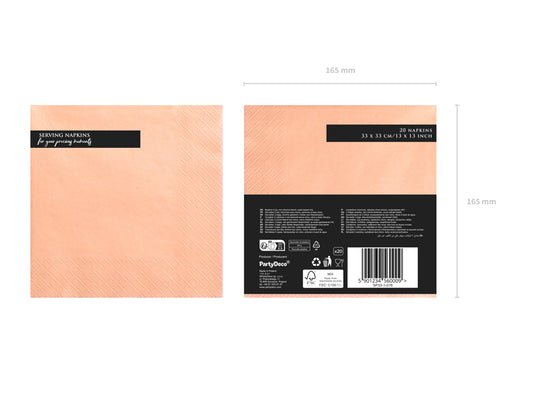 Servetter, Rosa, 20-pack