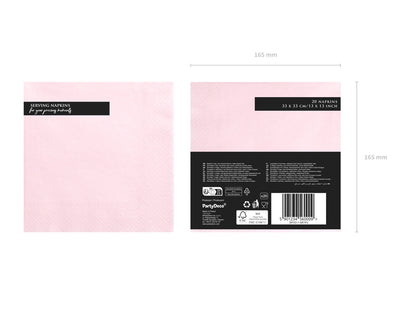Servetter, Ljusrosa, 20-pack