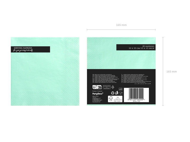 Servetter, Mint, 20-pack