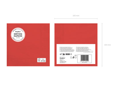Servetter, Röd, 20-pack