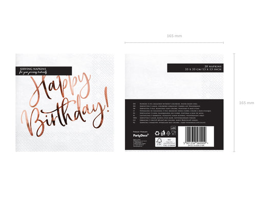 Servetter, Happy Birthday, 20-pack