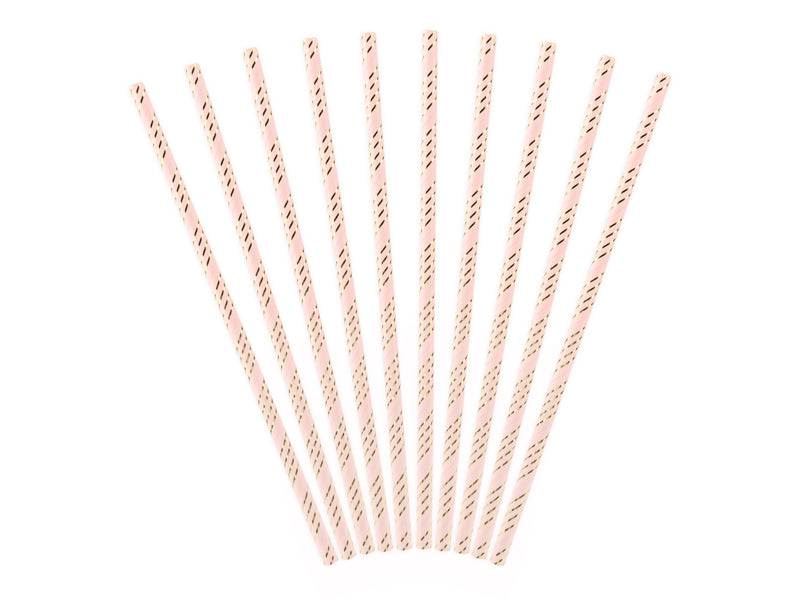 Sugrör, Rosa/Guld, 10-pack