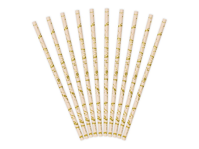 Sugrör, Rosa/Marmor, 10-pack
