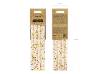 Sugrör, Rosa/Marmor, 10-pack