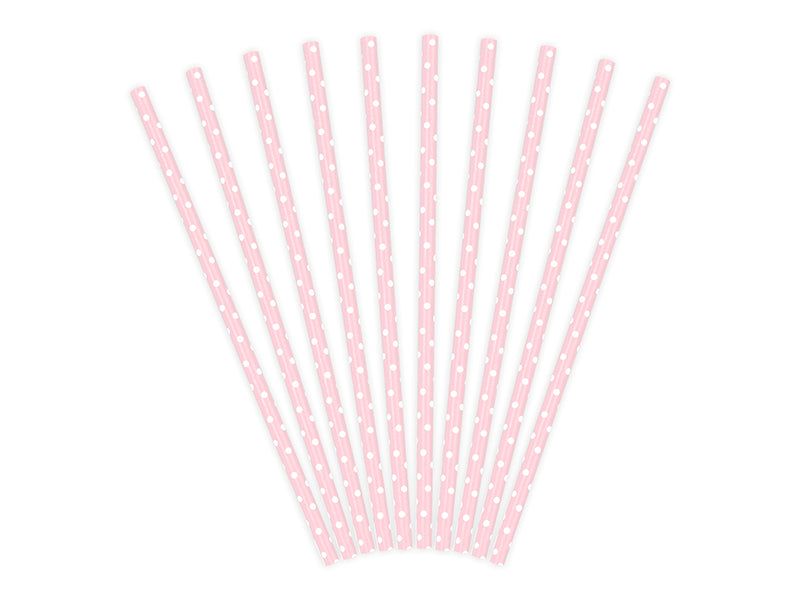 Sugrör, Rosa/Prickig, 10-pack