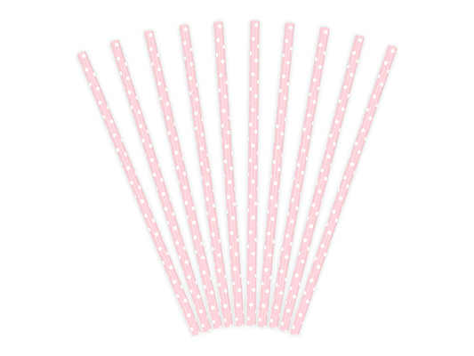 Sugrör, Rosa/Prickig, 10-pack