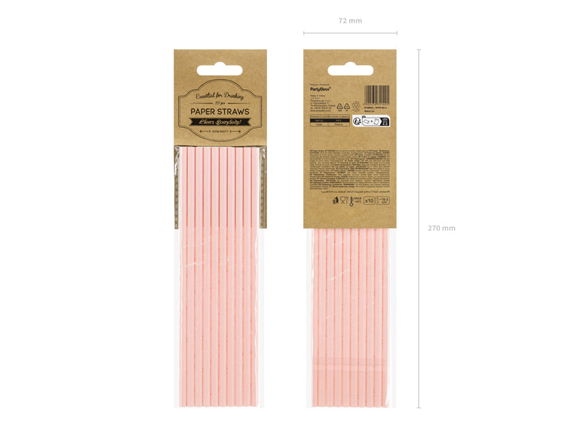 Sugrör, Rosa, 10-pack
