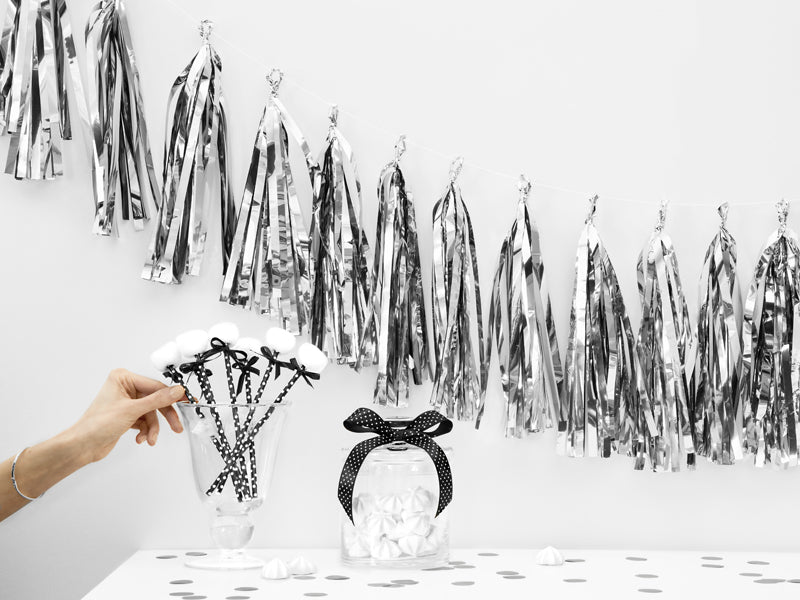 Girlang, Tassel, Silver, 1,5m