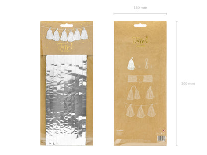 Girlang, Tassel, Silver, 1,5m