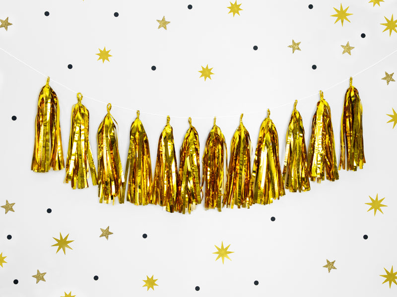 Girlang, Tassel, Guld, 1,5m