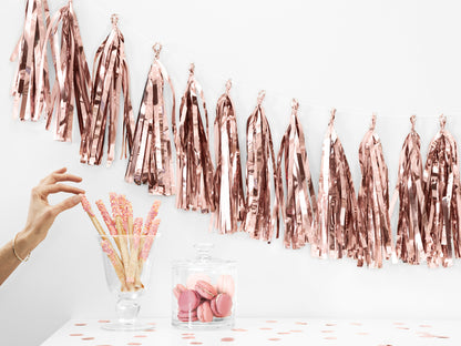 Girlang, Tassel, Roséguld, 1,5m