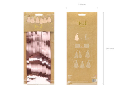 Girlang, Tassel, Roséguld, 1,5m