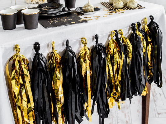 Girlang, Tassel, Guld/Svart, 1,5m